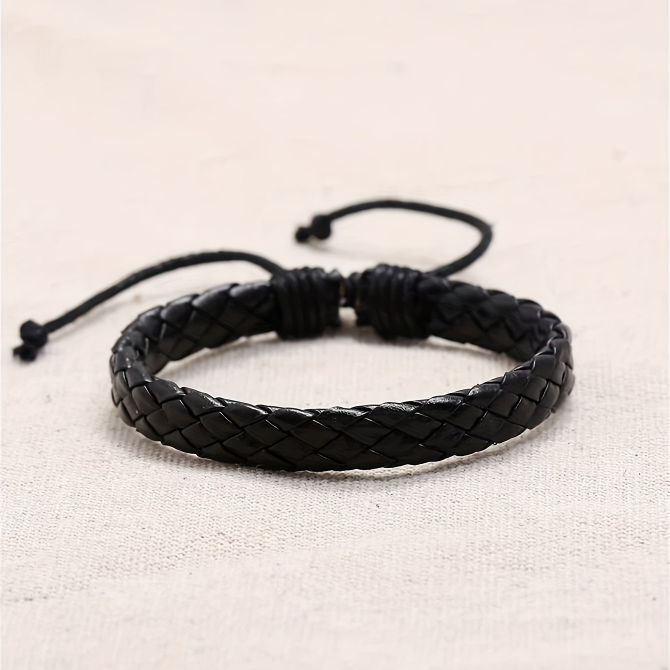 Leather Adjustable Bracelet for Men Daily Decoration Gift